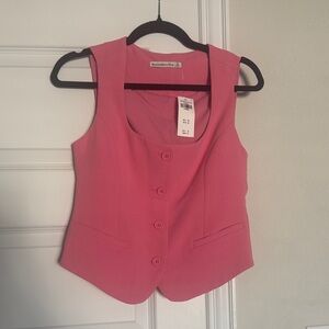 Abercrombie & Fitch Hot Pink Tailored Button Vest